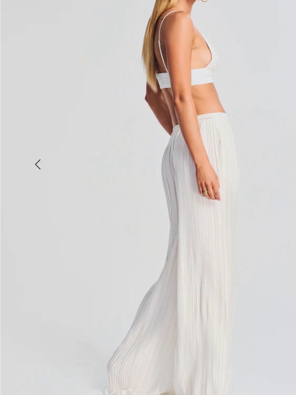 Rococo Sand Bree Bralette White Ribbed Triangle Crop Top NEW NWT XXL XXS - Picture 3 of 12